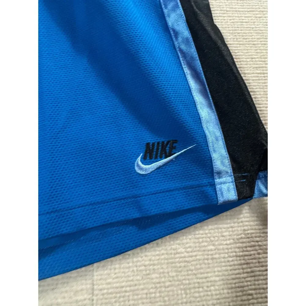 Nike Basketball Shorts Men's XL Blue Stripe Mesh Drawstring Athletic